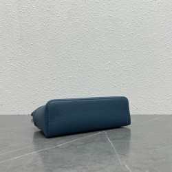 Loro Piana Extra Pocket Pouch L19 in Blue Grained Leather 771