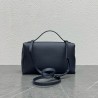 Loro Piana Extra Pocket Pouch L27 in Dark Blue Grained Leather 856