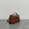 Loro Piana Extra Pocket Pouch L19 in Tobacco Grained Leather 926