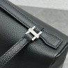 Loro Piana Extra Pocket Pouch L27 in Black Grained Leather 969