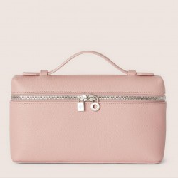 Loro Piana Extra Pocket Pouch L19 in Pink Grained Leather 097
