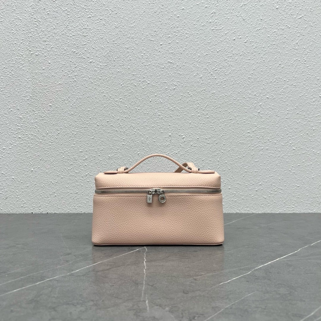 Loro Piana Extra Pocket Pouch L19 in Pink Grained Leather 097