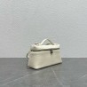 Loro Piana Extra Pocket Pouch L19 in White Ostrich-embossed Leather 124