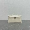 Loro Piana Extra Pocket Pouch L19 in White Ostrich-embossed Leather 124