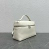 Loro Piana Extra Pocket Pouch L27 in White Grained Leather 890