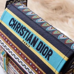 Dior Diorcamp Messenger Bag In Turquoise Embroidered Canvas 282