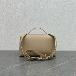 Loro Piana Extra Pocket Pouch L27 in Beige Grained Leather 983