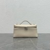 Loro Piana Extra Pocket Pouch L19 in White Grained Leather 009
