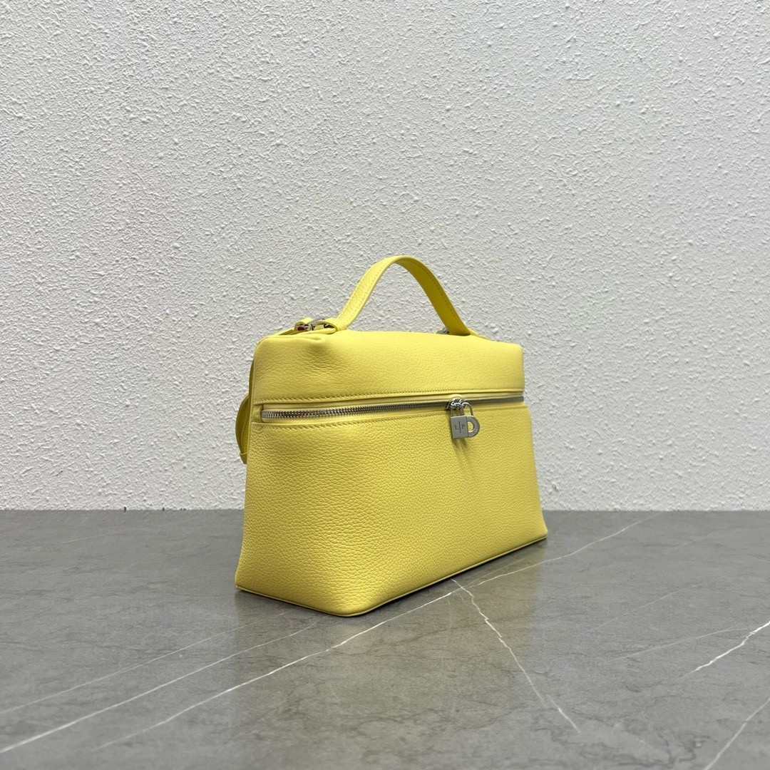 Loro Piana Extra Pocket Pouch L27 in Yellow Grained Leather 998