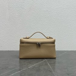 Loro Piana Extra Pocket Pouch L19 in Beige Grained Leather 795