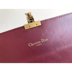 Dior DiorAddict Continental Wallet In Bordeaux Lambskin 935