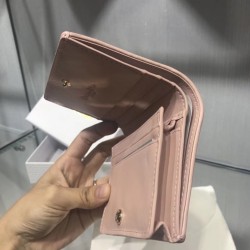 Dior Mini Lady Dior Wallet In Pink Lambskin 017