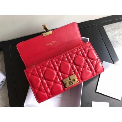 Dior DiorAddict Continental Wallet In Red Lambskin 586