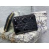 Dior Lady Dior Voyageur Small Coin Purse in Black Patent Leather 179