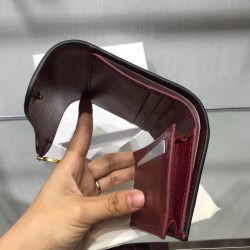 Dior Mini Saddle Tri-Fold Wallet In Scarlet Red Calfskin 250