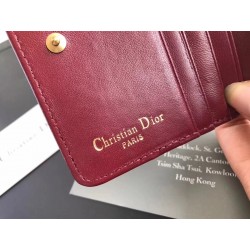 Dior French DiorAddict Wallet In Bordeaux Lambskin 310