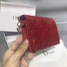 Dior Mini Lady Dior Wallet In Red Patent Leather 824