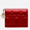 Dior Mini Lady Dior Wallet In Red Patent Leather 824