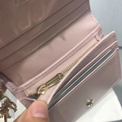 Dior Mini Lady Dior Wallet In lotus Pearly Lambskin 846