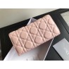 Dior DiorAddict Continental Wallet In Pink Lambskin 877
