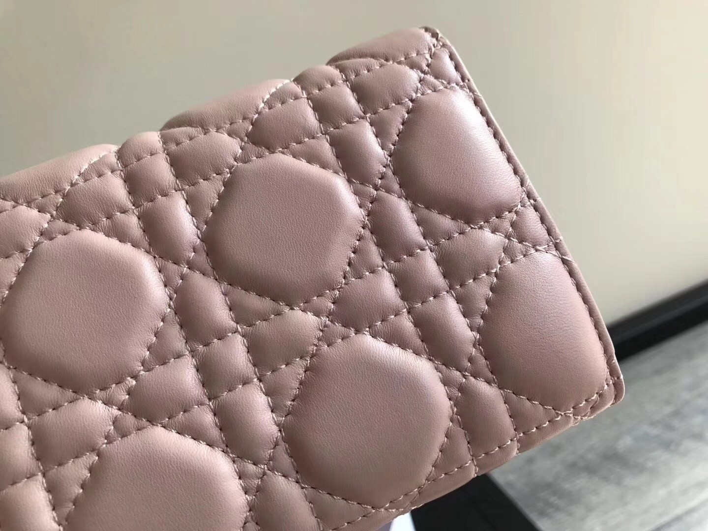 Dior DiorAddict Continental Wallet In Pink Lambskin 877