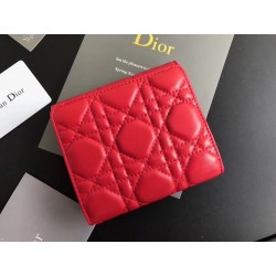 Dior French DiorAddict Wallet In Red Lambskin 147