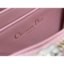 Dior Lady Dior Voyageur Small Coin Purse in Pink Lambskin 173