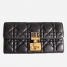 Dior DiorAddict Continental Wallet In Black Lambskin 199