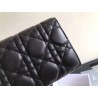 Dior DiorAddict Continental Wallet In Black Lambskin 199