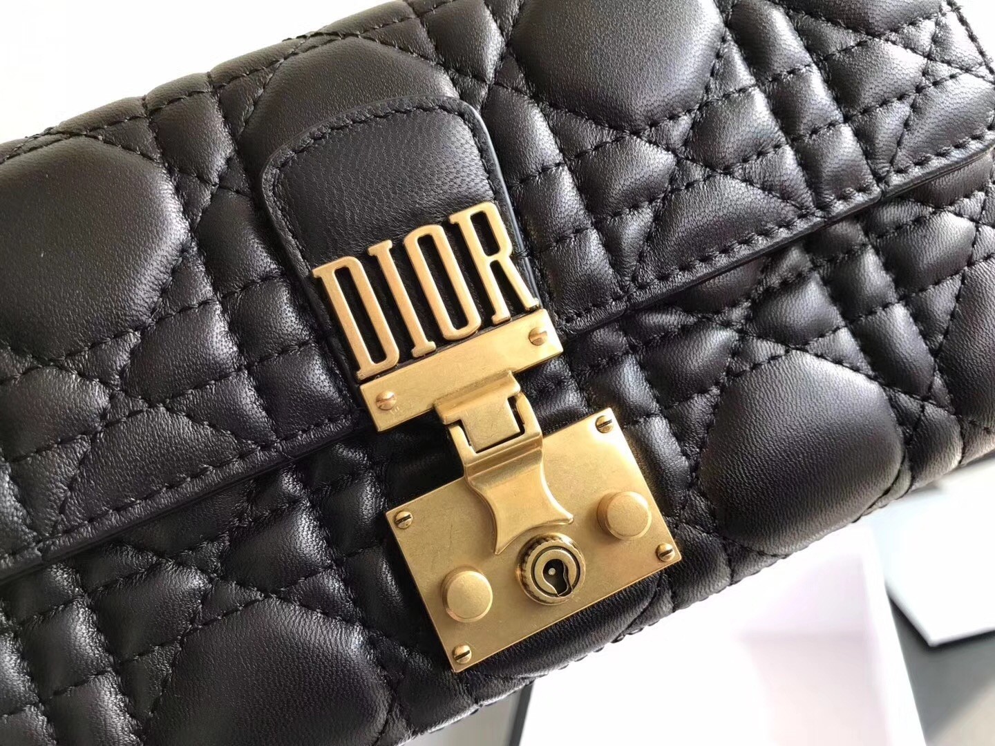 Dior DiorAddict Continental Wallet In Black Lambskin 199