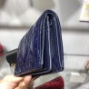 Dior Mini Lady Dior Wallet In Indigo Blue Patent Leather 738