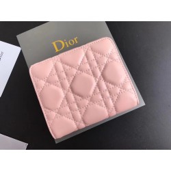 Dior French DiorAddict Wallet In Pink Lambskin 461