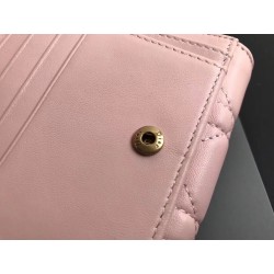 Dior French DiorAddict Wallet In Pink Lambskin 461