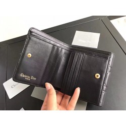 Dior French DiorAddict Wallet In Black Lambskin 499