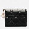 Dior Mini Lady Dior Wallet In Black Patent Leather 660