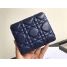 Dior French DiorAddict Wallet In Navy Blue Lambskin 795