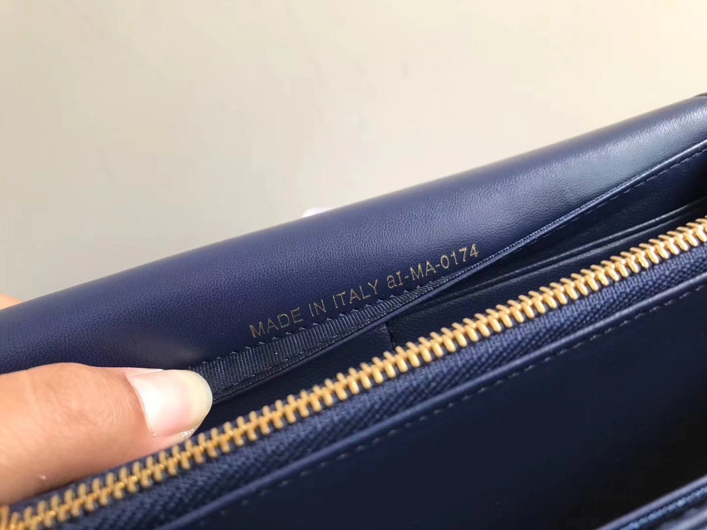 Dior DiorAddict Continental Wallet In Navy Blue Lambskin 409