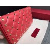 Valentino Rockstud Spike Zip Wallet In Red Lambskin 447
