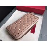 Valentino Rockstud Spike Zip Wallet In Pastel Pink Lambskin 805