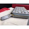 Valentino Rockstud Spike Zip Wallet In Sky Blue Lambskin 342