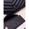 Saint Laurent Large Monogram Flap All Black Wallet 457