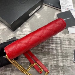 Saint Laurent WOC Becky Chain Wallet In Red Lambskin 646