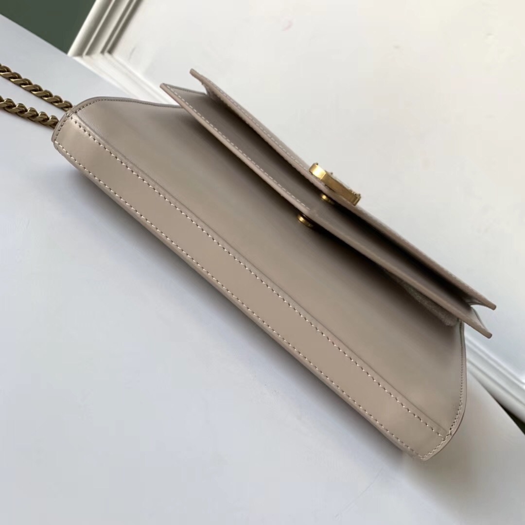 Saint Laurent WOC Sulpice Chain Wallet In Beige Calfskin 616