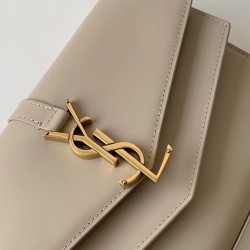 Saint Laurent WOC Sulpice Chain Wallet In Beige Calfskin 616