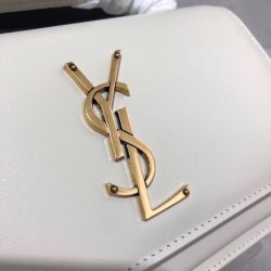 Saint Laurent WOC Sunset Chain Wallet In White Calfskin 183