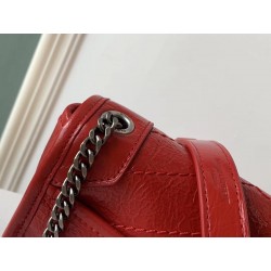 Saint Laurent WOC Niki Chain Wallet In Red Crinkled Leather 725