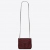 Saint Laurent WOC Niki Chain Wallet In Bordeaux Crinkled Leather 883