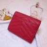 Saint Laurent Compact Tri Fold Wallet In Red Leather 328