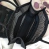 Dior Book Tote Bag In Black Mesh Embroidery 996