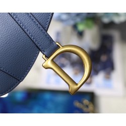 Dior Saddle Bag In Denim Blue Grained Calfskin 521